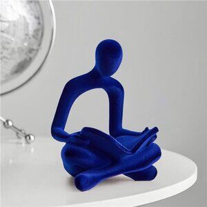 Navy Blue Reading Statue